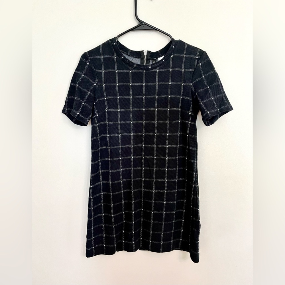 H&M Plaid Short Sleeve Mini Dress Size 8